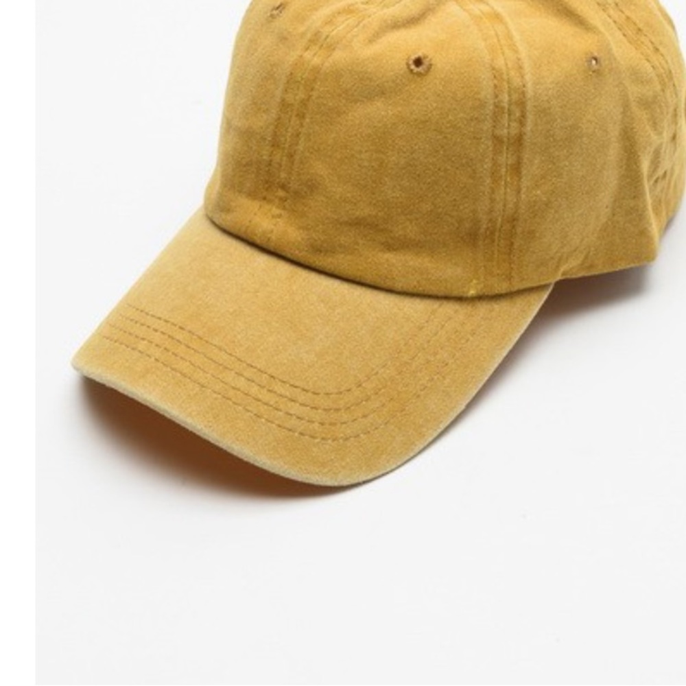 CLASSIC PLAIN VINTAGE WASHED BASEBALL CAP in Washed Mustard - Picture 3 of 11
